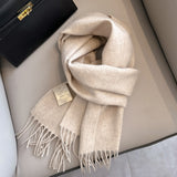 Pure Wool Students Warm-keeping All-matching Tassel Narrow Scarf Couple Wholesale