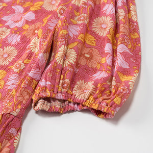 Women's New Fashion Viscose Wrinkle Print Short Sleeve Embroidered Shirt