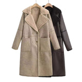 Winter Jacket With Belt Fashion Double Breasted Lapel Windbreaker Women's Long Trench Coat Mid-length Overcoat Clothing