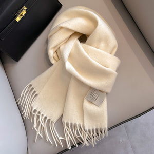 Pure Wool Students Warm-keeping All-matching Tassel Narrow Scarf Couple Wholesale