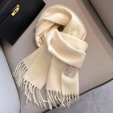 Pure Wool Students Warm-keeping All-matching Tassel Narrow Scarf Couple Wholesale