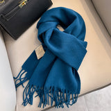 Pure Wool Students Warm-keeping All-matching Tassel Narrow Scarf Couple Wholesale