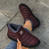 Plus Size Cotton Boots Fleece Lined Padded Warm Keeping Casual Shoes