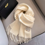Pure Wool Students Warm-keeping All-matching Tassel Narrow Scarf Couple Wholesale
