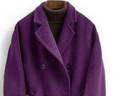 Women's Double-faced Wool Long Loose Slim Wool Coat
