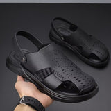 Genuine Leather Toe Sandals Suitable For Both Outdoor Wear And Driving