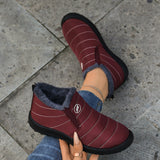 Plus Size Cotton Boots Fleece Lined Padded Warm Keeping Casual Shoes