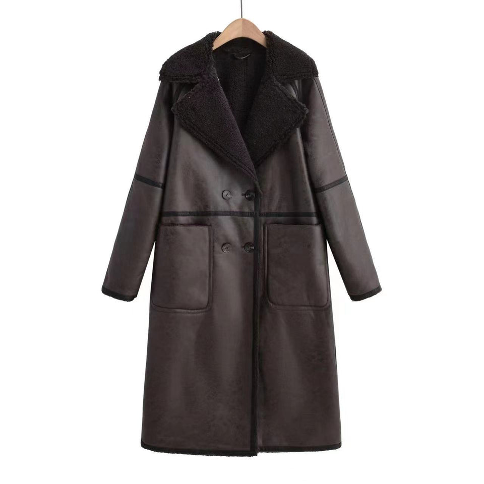 Winter Jacket With Belt Fashion Double Breasted Lapel Windbreaker Women's Long Trench Coat Mid-length Overcoat Clothing
