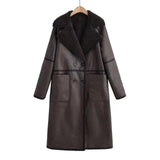 Winter Jacket With Belt Fashion Double Breasted Lapel Windbreaker Women's Long Trench Coat Mid-length Overcoat Clothing