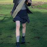 Retro Fresh And Fashionable Plaid A-word Skirt