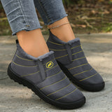 Plus Size Cotton Boots Fleece Lined Padded Warm Keeping Casual Shoes