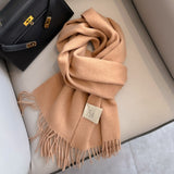 Pure Wool Students Warm-keeping All-matching Tassel Narrow Scarf Couple Wholesale