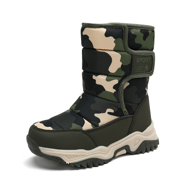 High-top Camouflage Unisex Kids' Cotton Shoes