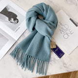 Pure Wool Students Warm-keeping All-matching Tassel Narrow Scarf Couple Wholesale