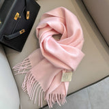Pure Wool Students Warm-keeping All-matching Tassel Narrow Scarf Couple Wholesale