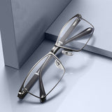 Stainless Steel Men Business Reading Glasses for Reader