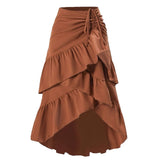 Sweet High-waisted Slimming Ruffled Hem Skirt For Women