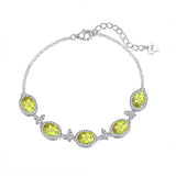 S925 Sterling Silver Inlaid Natural Crystal Butterfly Bracelet